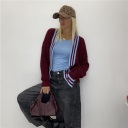 cardigan con bordo a righe contrast